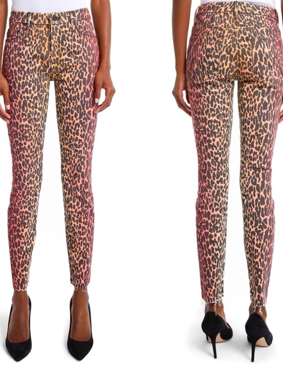 MOTHER Denim - NEW Mother High Waisted Looker Fray Jeans In Radioactive Paws Animal Print 25